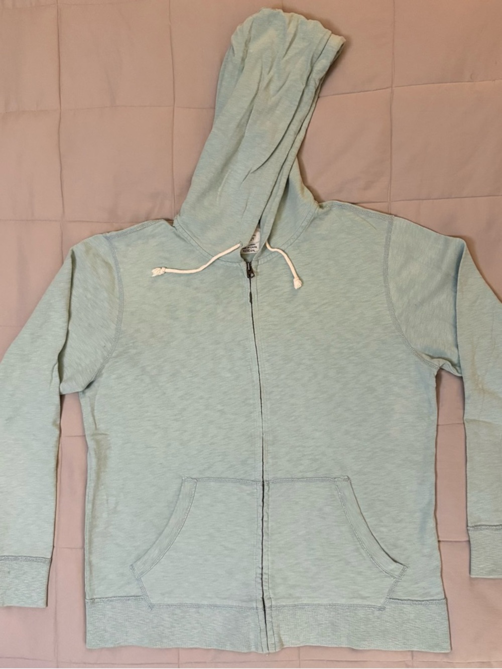 J. Crew Mint Green Zip Ringspun Jersey Hoodie sz M